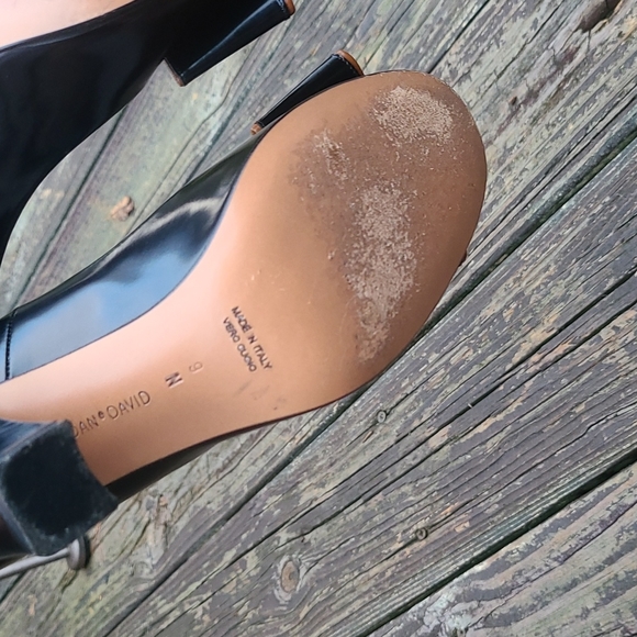 Joan & David black leather  bow pump with tan detail sz 9 N narrow EUC - Picture 6 of 13